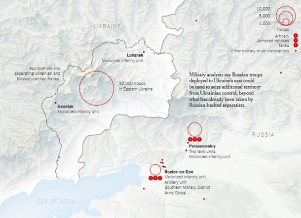 NYT сообщила об окружении Украины с трех сторон войсками РФ - карта 2