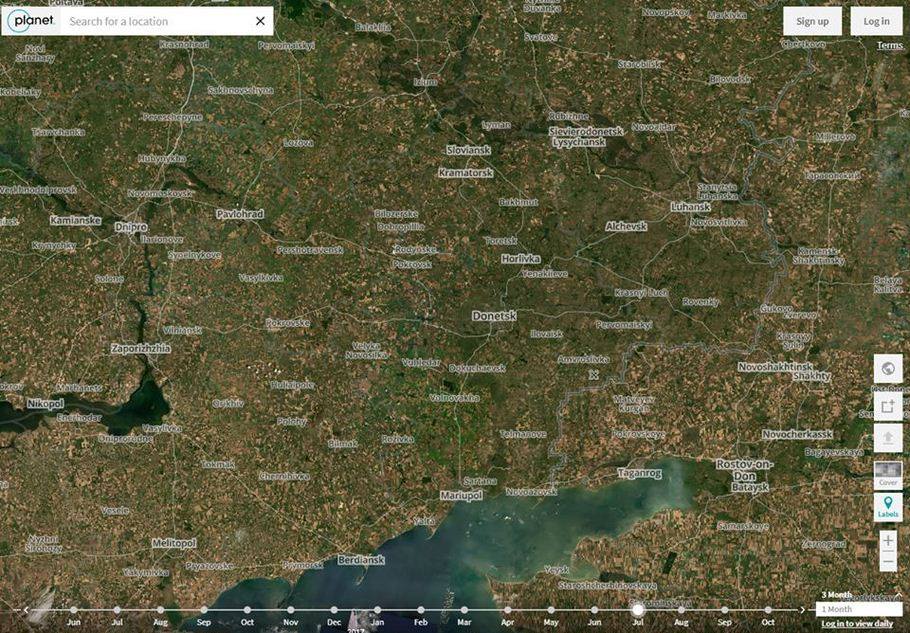 Оккупированные территории Украины уже визуально отслеживаются со спутника: 