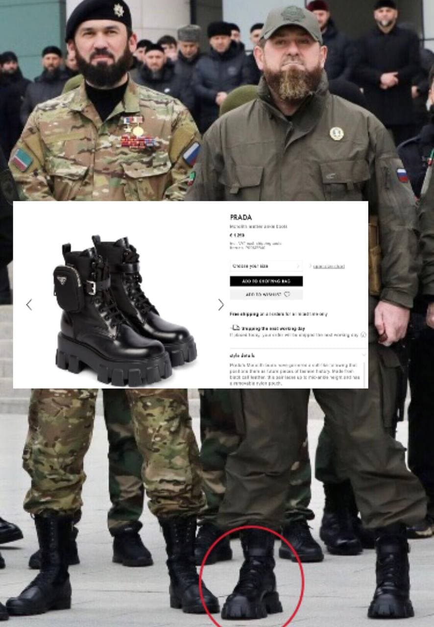 Весь мир смеется с Кадырова, обувшего женские ботинки Prada на парад -