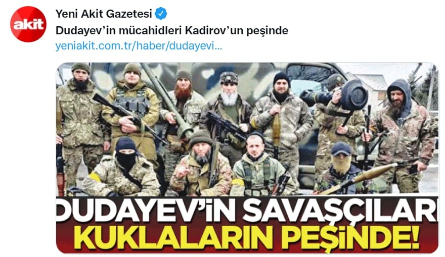 СМИ Турции: бойцы Дудаева уничтожили 2 тысячи "кадыровцев" под Киевом