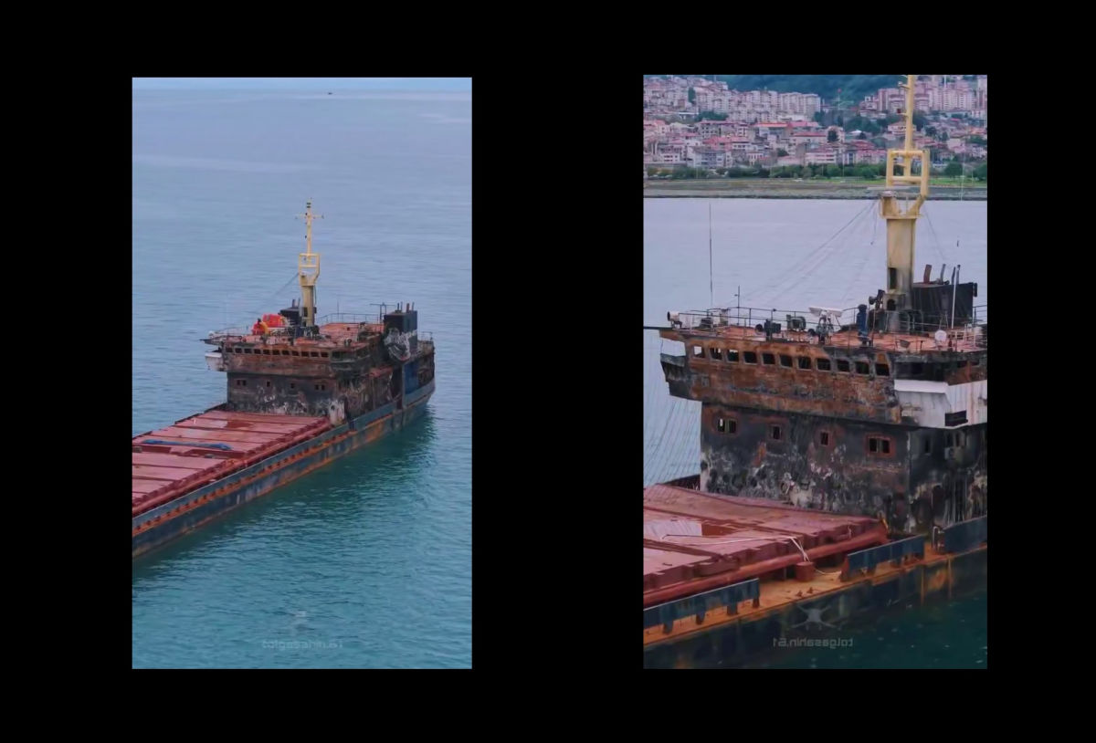 Появилось видео, что осталось от российского корабля, который Украина подорвала у Новороссийска