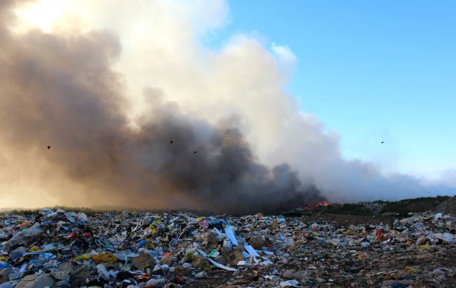Под Киевом полыхает законсервированная свалка - пламя уже начало уничтожать поля с пшеницей
