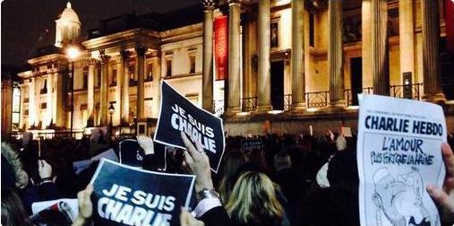 В Лондоне началась спонтанная акция в поддержку Charlie Hebdo