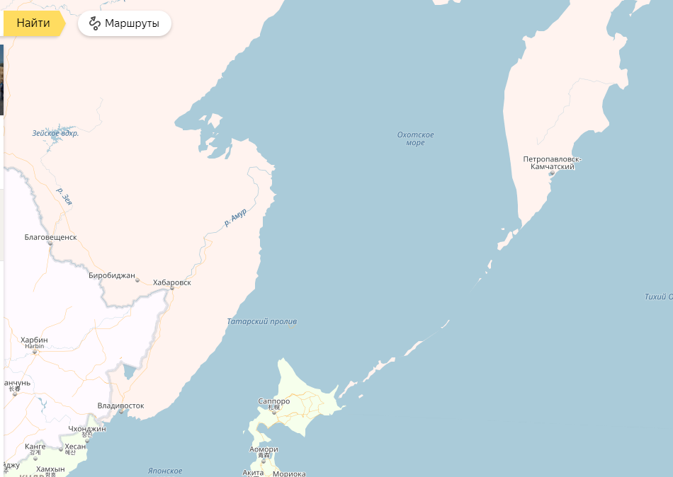 Россия "потеряла" часть территории после запуска ракеты КНДР: с сервиса "Яндекс. Карты" загадочным образом исчез остров Сахалин - кадры