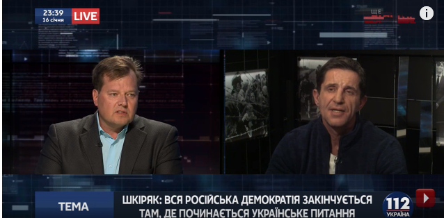 Шкиряк "дал на орехи" "регионалу" Балицкому в студии украинского телеканала: "Не трогай нашего героя Бандеру, ваши красноперые вырезали украинские семьи",  - кадры