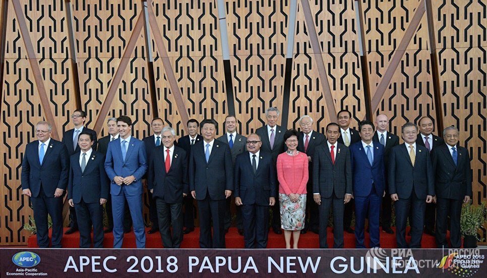 Россию не уважают даже в Папуа - Новой Гвинее: Медведева "спрятали" во втором ряду на фото участников саммита – кадры