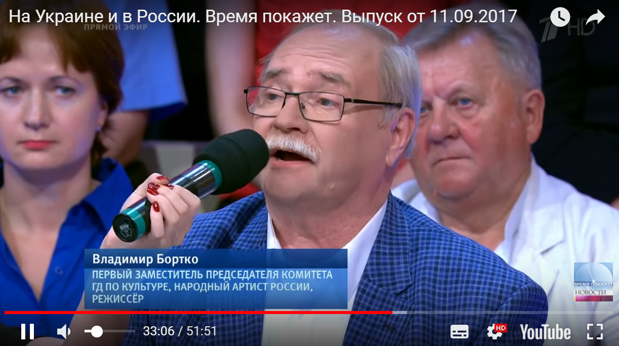 "Никакой Украины нет и украинцев тоже нет: это часть России", - российский режиссер Бортко на российском ТВ нагло оскорбил Украину, пообещав военный захват, - кадры