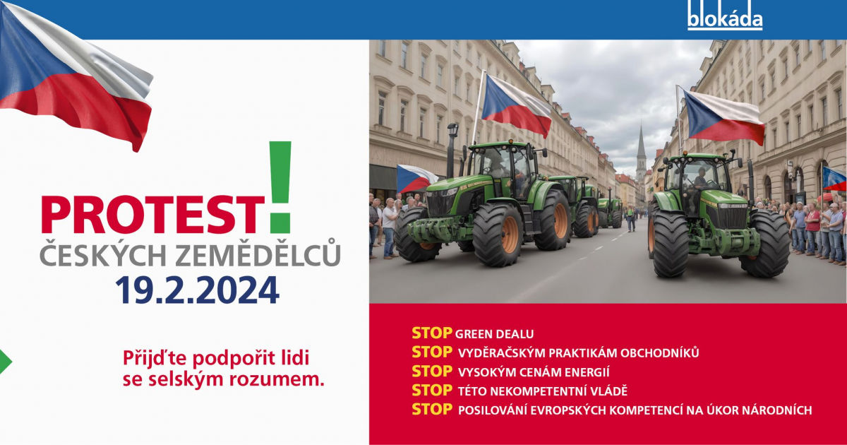 Крик о помощи: сотни тракторов перекроют автомагистраль в центре Праги