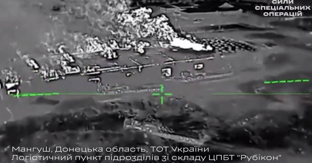 Дроны ССО точными ударами сожгли базу "Рубикона" в Мангуше, оставив оккупантов без БПЛА