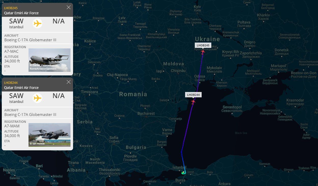 Киев принял два военных самолета из Стамбула – первые подробности