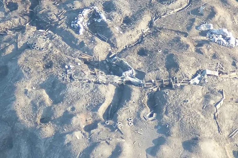 Королевская бригада ВСУ оставила одни обугленные обломки от форпоста врага "Крокодил" на окраине Донецка - кадры
