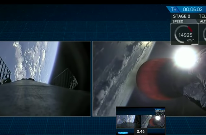 ​Falcon 9 во время путешествия на орбиту снял загадочный объект: уфологи уверены - это "Темный рыцарь"