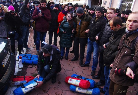 Сторонникам Евромайдана в Одессе не разрешили поставить палатку под окнами облуправления МВД