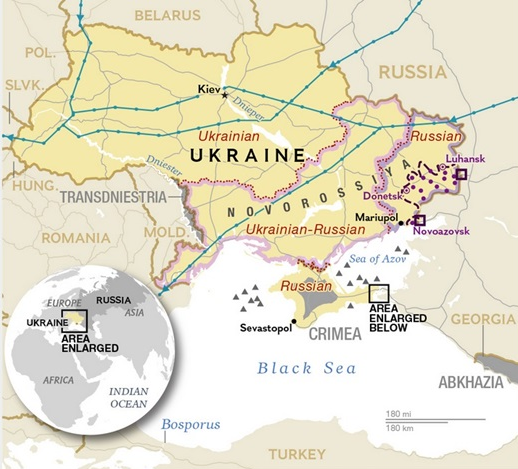 National Geographic назвала часть Украины «Новороссией»