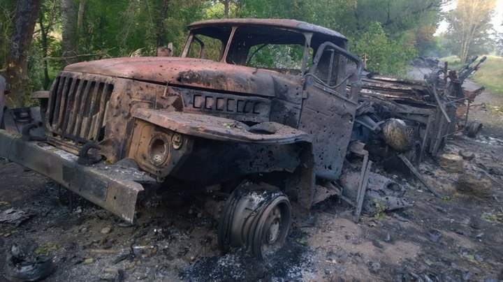 МВД: уничтожена колонна тяжелой техники вооруженных сил ДНР