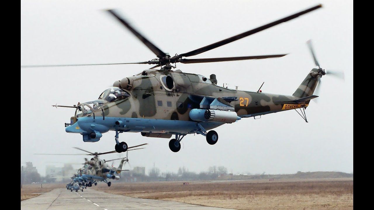​Опубликованы кадры уничтоженного вертолета "Ми-24" с работающим хвостовым винтом