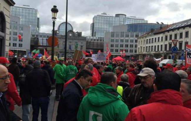 В Брюсселе вышли на митинг против действий правительства