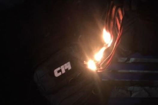 Активисты на глазах у россиян сожгли георгиевскую ленту: граждане РФ этот визит в Киев долго не забудут - фото