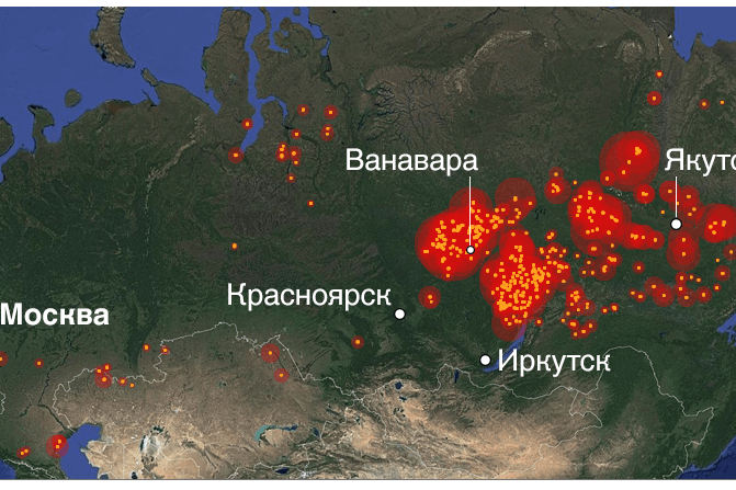 ​Пожары приближаются к Москве, уже горит десятая часть всей России - карта