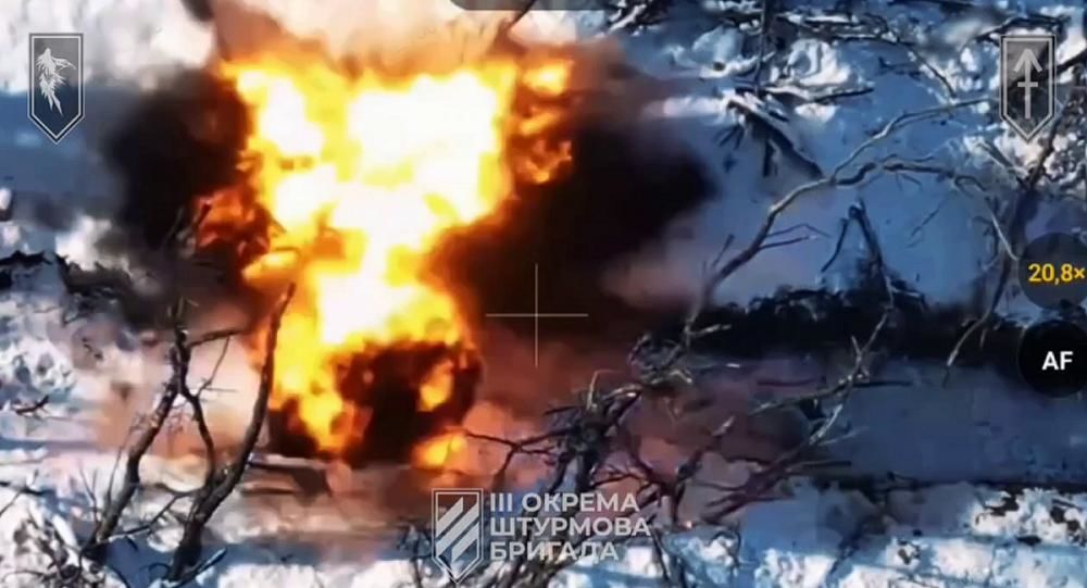 БПЛА ВСУ догнал сбежавших оккупантов на Харьковщине и сжег вместе с транcпортом