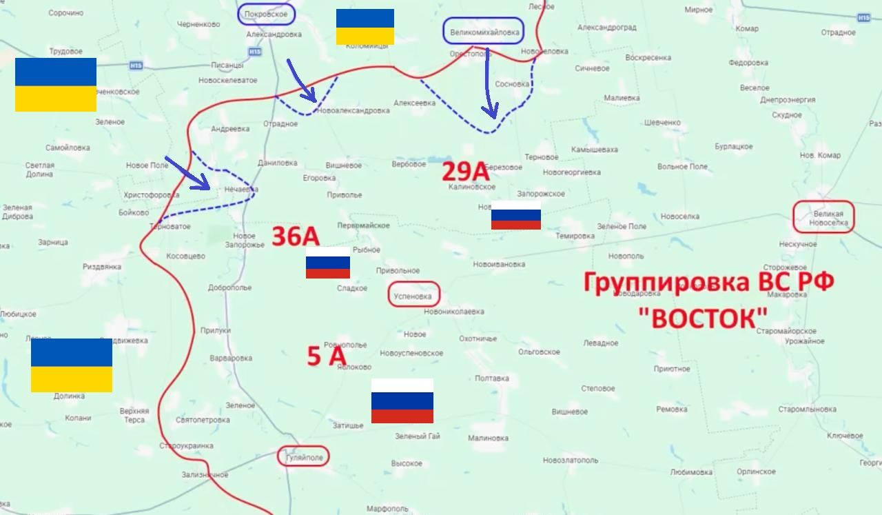 Z-каналы заявляют, что Украина начала контрнаступление на стыке Днепропетровской и Запорожской областей