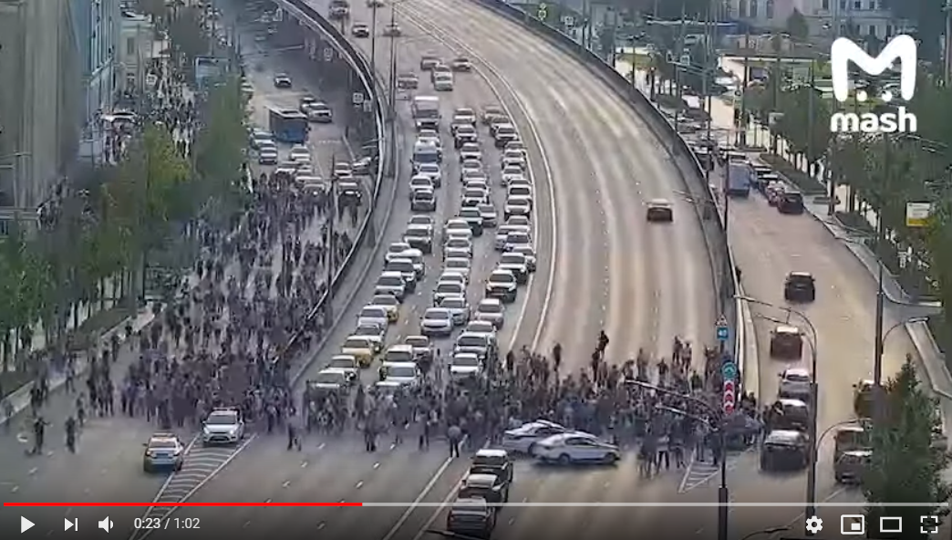 Протестующие в Москве перекрыли Садовое кольцо впервые за 19 лет: российский бунт набирает обороты - видео