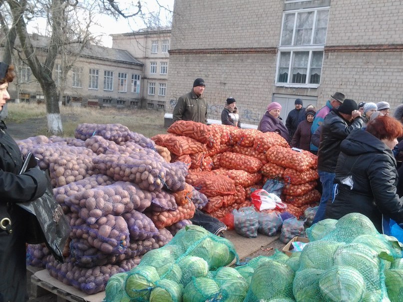 В Макеевке люди выстраиваются в очереди за "социальными" овощами