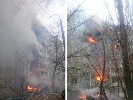 Кадры охваченного огнем девятиэтажного дома: ситуация критичная – может обрушиться все здание 