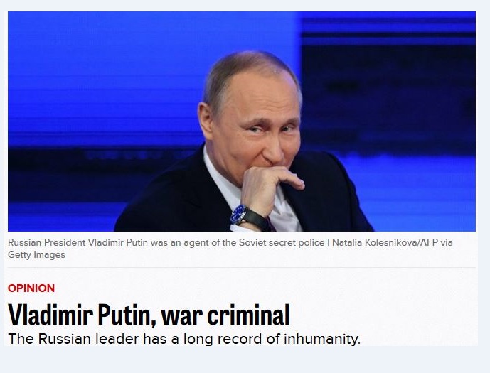 Владимир Путин – кровожадный, жестокий и настоящий военный преступник, - Politico