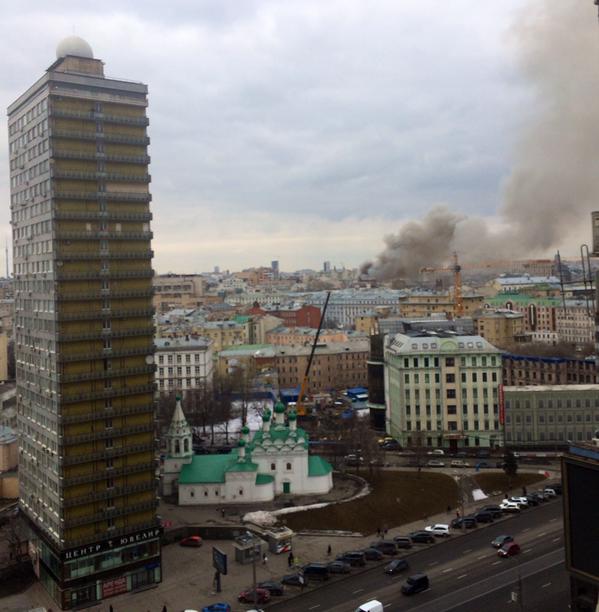 Подробности пожара в центре Москвы. Фото
