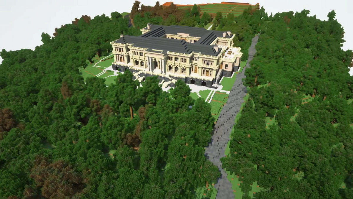 Дворец в Геленджике, принадлежащий Путину, воссоздали в популярной видеоигре Minecraft