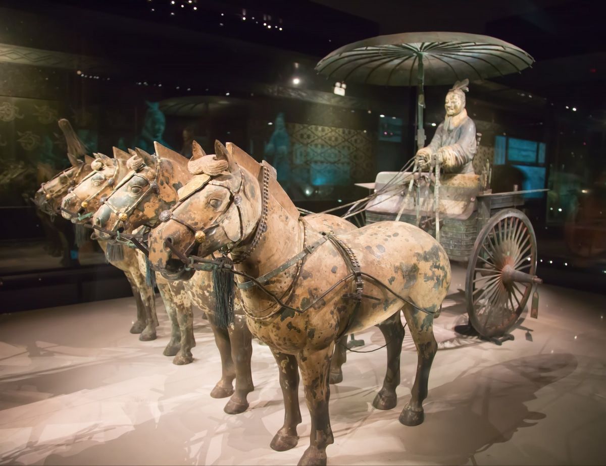 ​В Китае возле "Терракотовой армии" обнаружили остатки колесницы, запряженной не волами или лошадьми