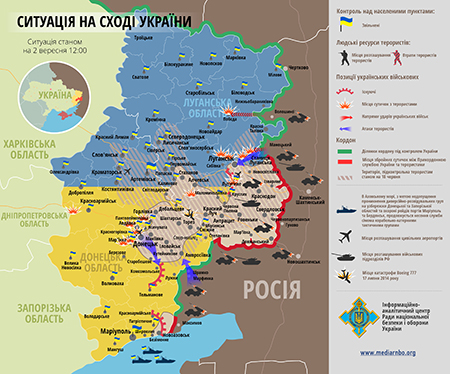 Карта АТО: Расположение сил в Донбассе от 02.09.2014