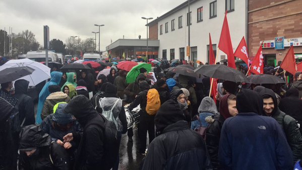 Немецкие митингующие закидали камнями полицию