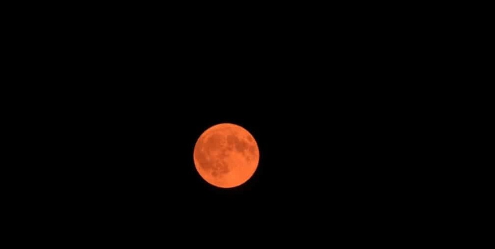 Фотофакт: последнее лунное затмение в Украине в 2016 году  ознаменовалось взошедшей "кровавой" луной