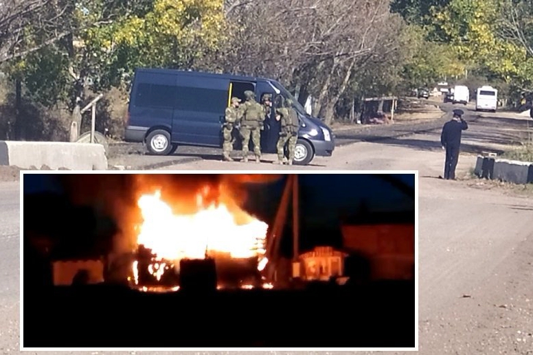 ​В Крыму "КамАЗ" с боеприпасами ВС РФ взорвался рядом с домами гражданских - очевидцы тайно сняли видео