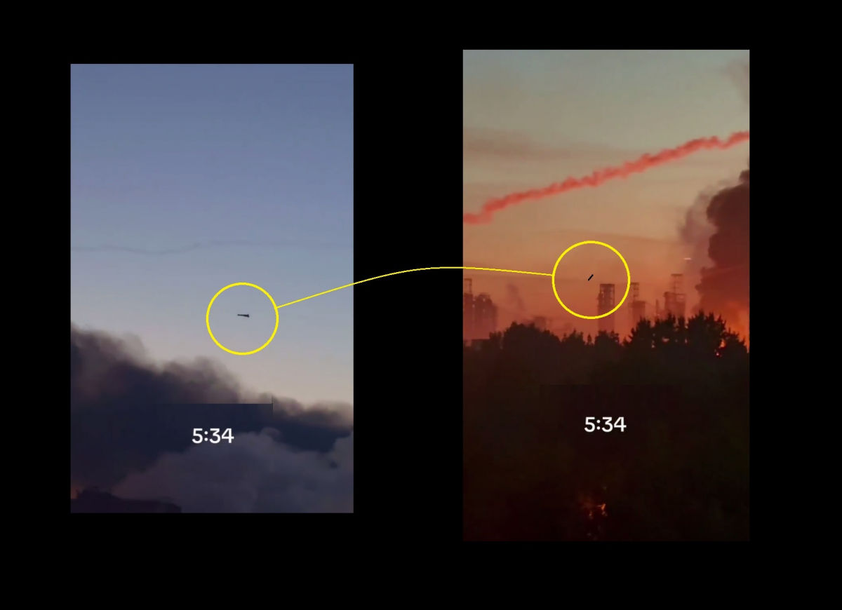 Появилось видео, как украинский MICH-2000 прорывает российскую ПВО и взрывает НПЗ