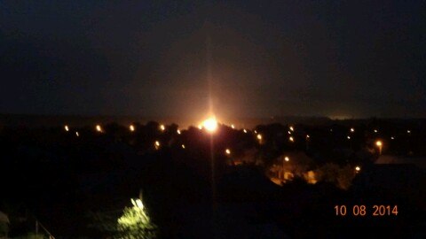 В Донецке горит центральная газовая труба: зарево видно издалека