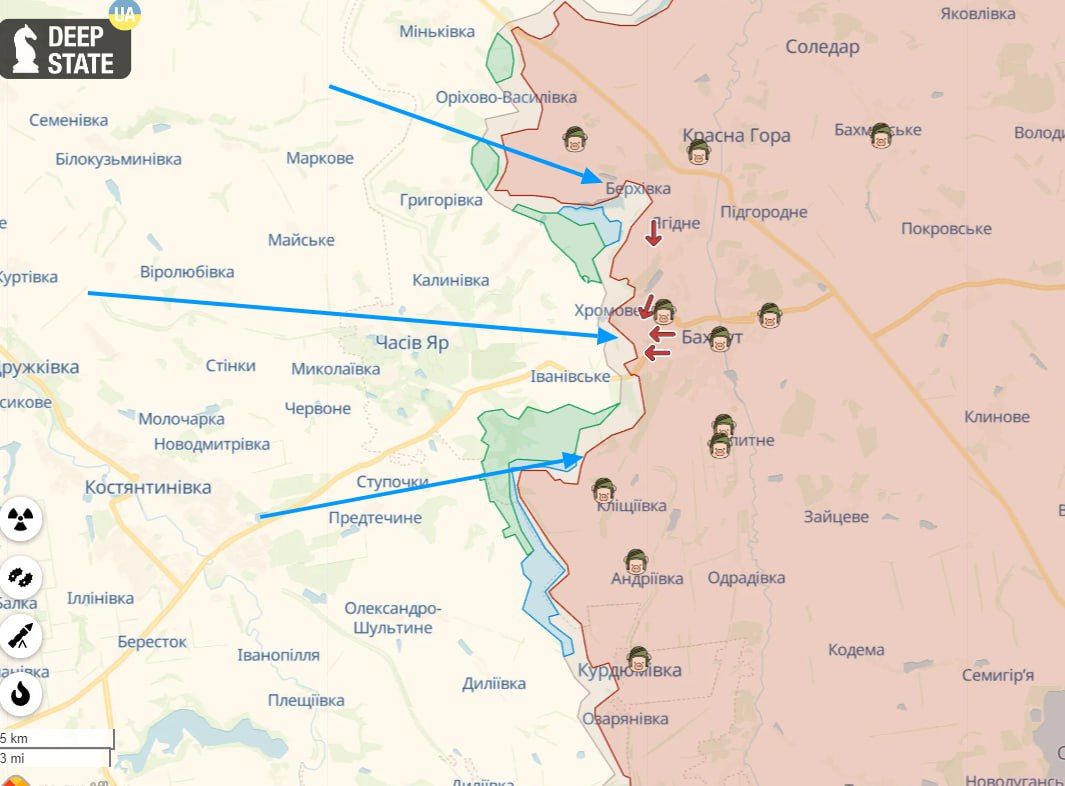 ВСУ разрывают фланги россиян под Бахмутом: штурмовики отбросили ВС РФ на 1,2 км в глубину фронта – СМИ