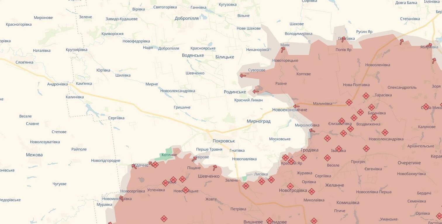 Окупанти просунулися у трьох населених пунктах біля Покровська – DeepState