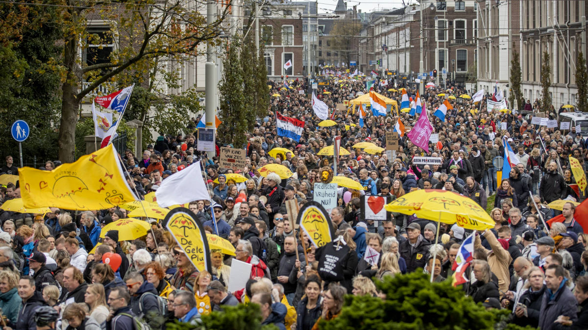 До 100 тысяч протестующих: в Гааге люди вышли против коронавирусных ограничений