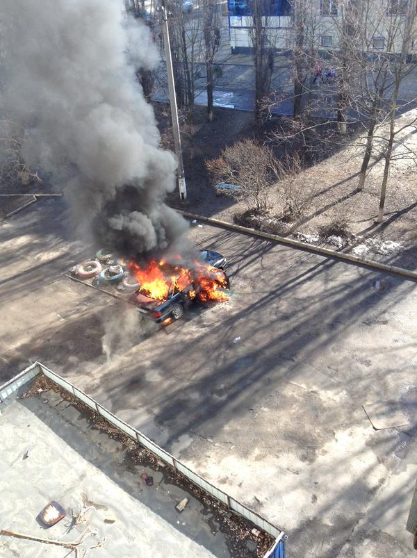 В Харькове еще один взрыв. Сгорел Audi A6