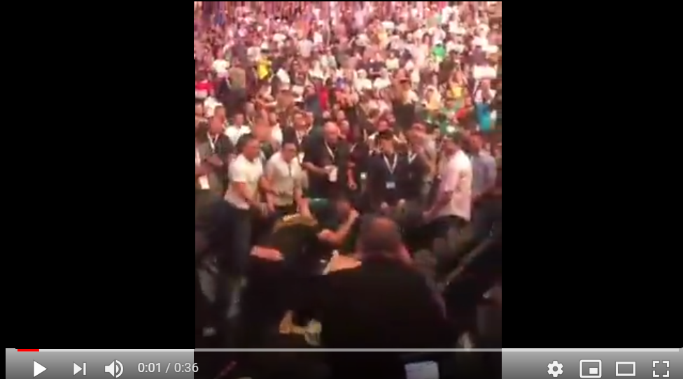 Сразу после боя Хабиба и Макгрегора началась драка фанатов прямо в зале: опубликовано видео