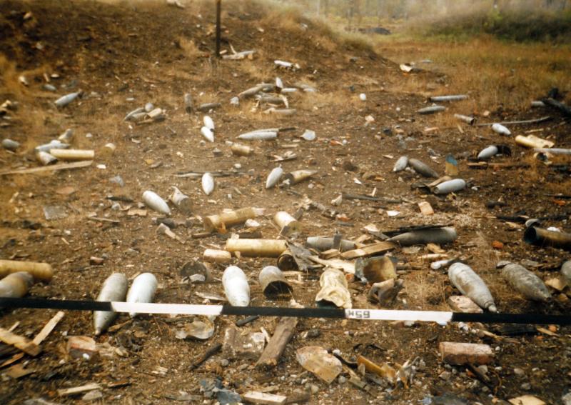 ​Как выглядит взорванный миной склад боеприпасов ополченцев