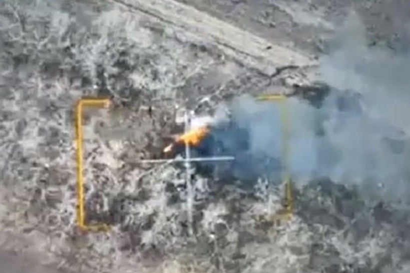 Тероборона превратила в факел российский танк на Южном фронте: момент снял на видео БПЛА