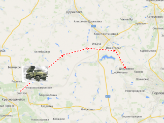 ​Очевидцы: через Константиновку на юг области проехали колонны боевых машин