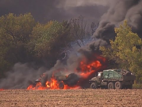 В Горловке зафиксировано масштабное возгорание техники боевиков "ДНР"