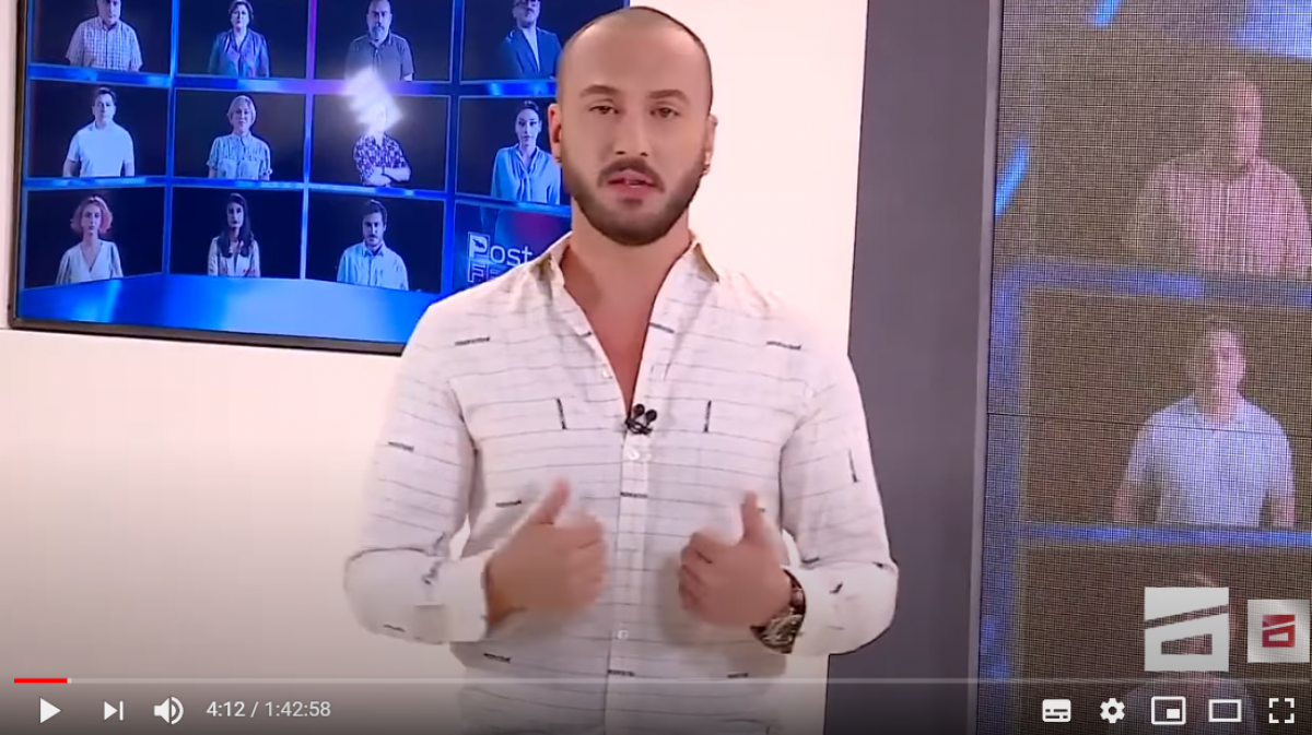Грузинский журналист Габуния в прямом эфире опять нецензурно обратился к Путину: появилось видео