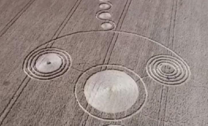 Почерк инопланетян: в Сети появились кадры аномальных пиктограмм на пшеничном поле