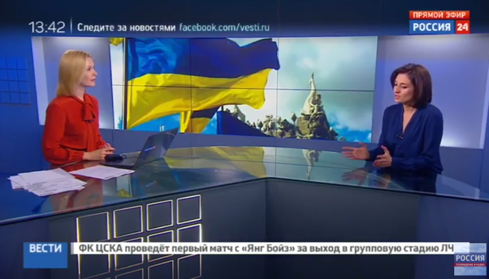В прямом эфире российского ТВ нагло наврали о желании украинцев активно дружить с Россией: "90 % населения Украины против антироссийской политики" - кадры 